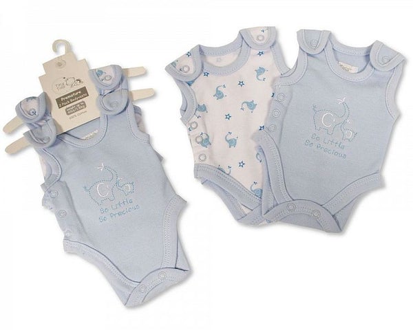 Baby boys 2 pack of body suit vests to fit up to 4lb 1.8kg – Butterfly & Bows Baby Boutique